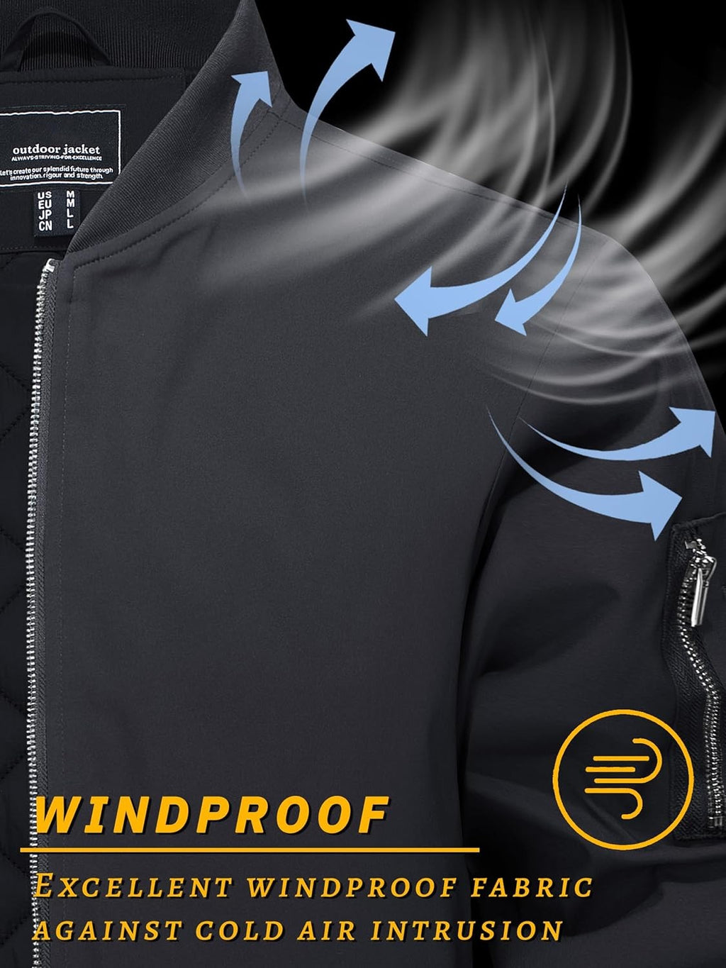 7DAY'S Men's Bomber Jackets Thermal Quilted Jacket Water Resistant Warm Winter Coats