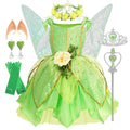 Green Fairy Halloween Princess Dress Kids Christmas Outfit