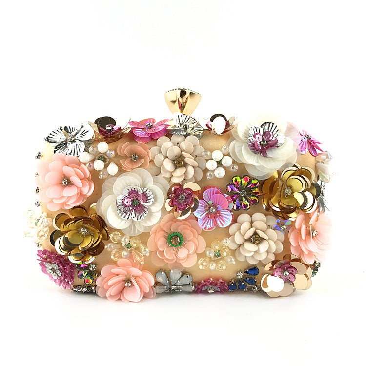 Colorful floral clutch purse evening bag Women's formal party handbag