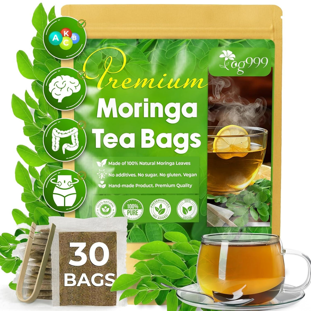 TOG999 Turmeric Ginger Cinnamon Travel Tea Bags – Portable Caffeine-Free Brew for Camping and Road Trips