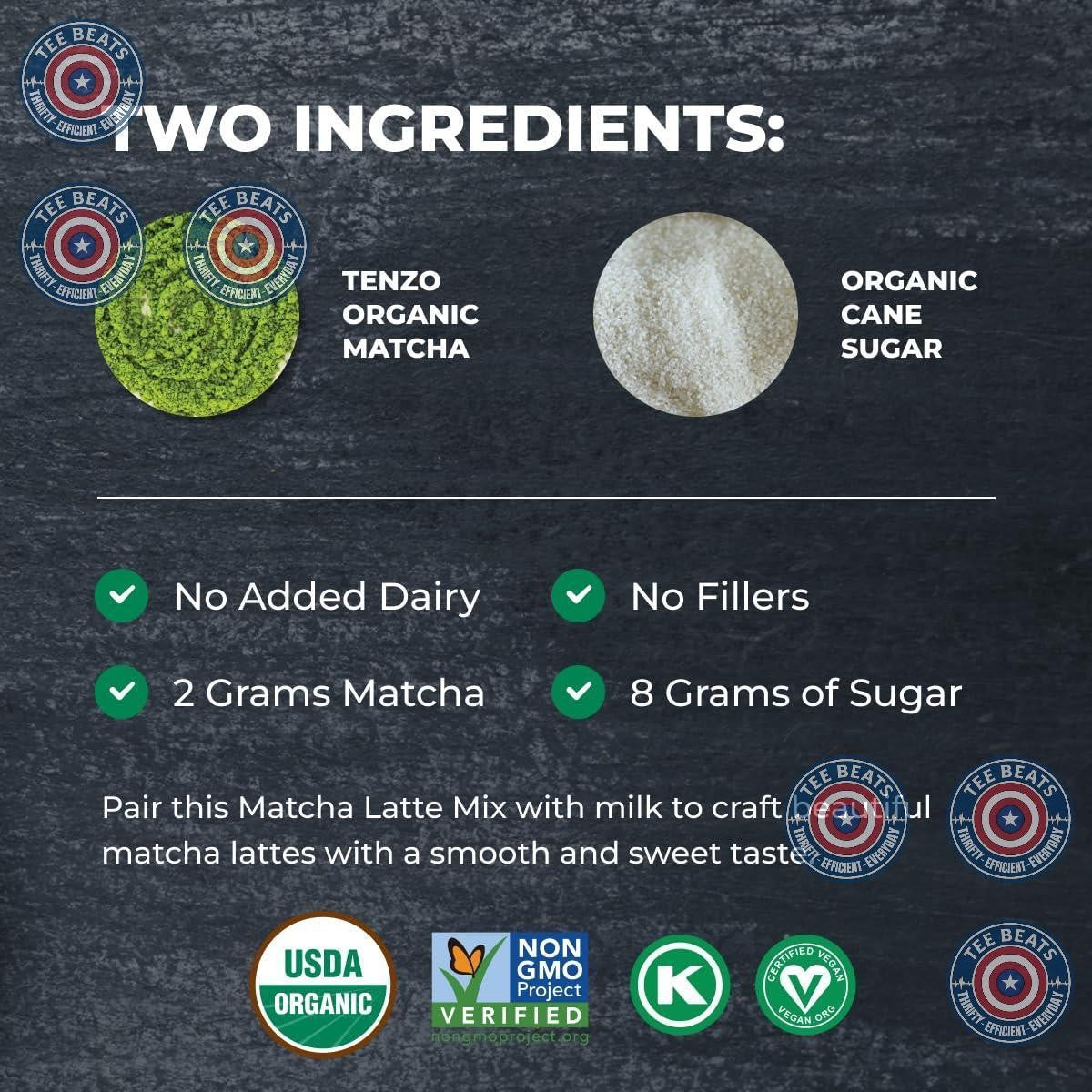 Tenzo Organic Cafe Matcha Latte Mix – Premium Authentic Japanese Tea for High-End Beverage Counters