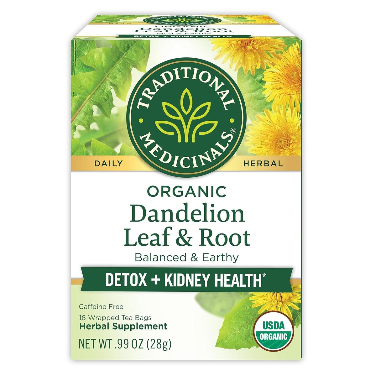 Traditional Medicinals Organic Dandelion Leaf & Root Herbal Tea – Purist-Approved Organic Brew for Mindful Minimalist Routines