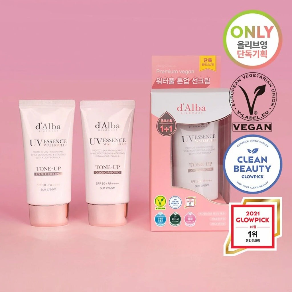 D'Alba提亮保濕防曬霜 (粉色) Waterfull Tone-Up Sun Cream