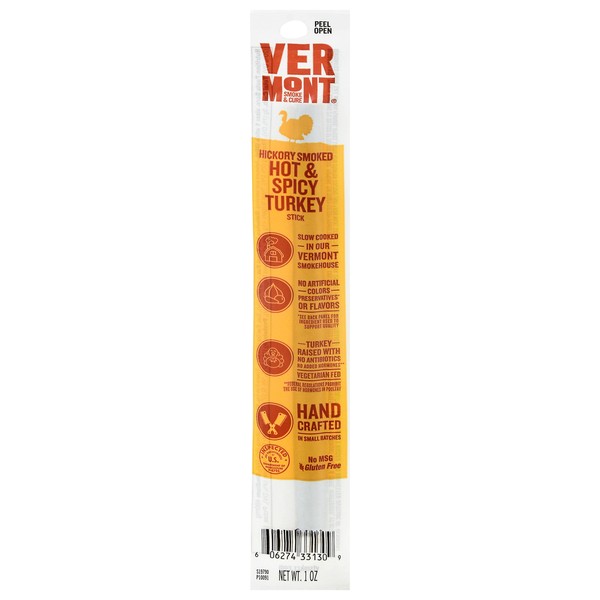 Vermont Smoke & Cure Hickory Smoked Hot & Spicy Turkey Stick