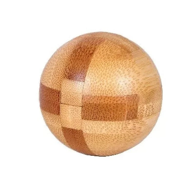 Kong Ming Lock 3D Wooden Brain Teaser Puzzle Interlocking Burr IQ Game for Adults & Kids