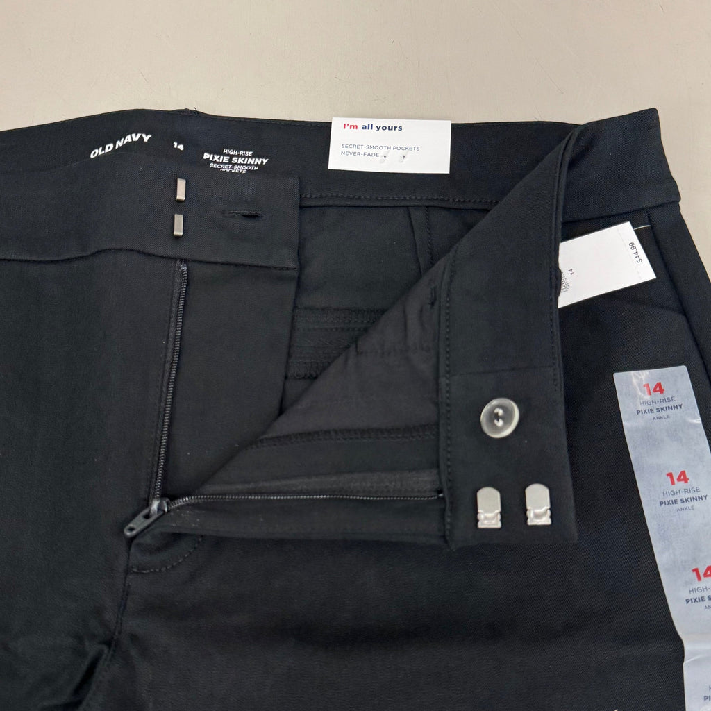 OLD NAVY High Waisted Pixie Skinny Ankle Pants Women's Sz 14 Black 3139011958