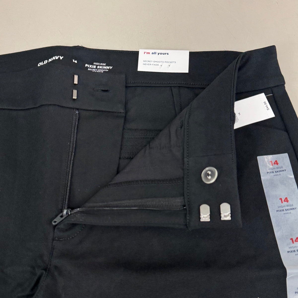 OLD NAVY High Waisted Pixie Skinny Ankle Pants Women's Sz 14 Black 3139011958