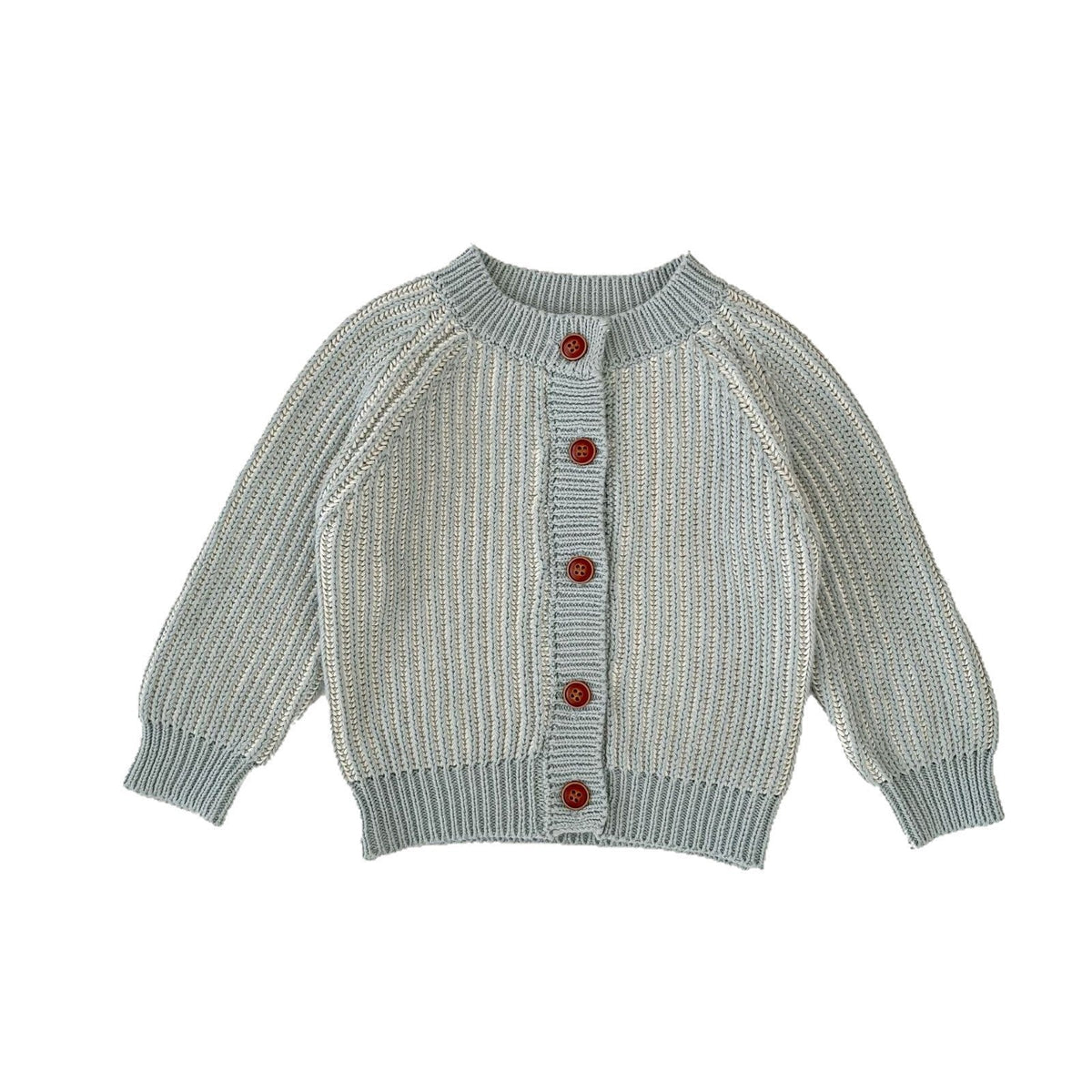 Infant Two-color Twist Round Neck Knitted Coat