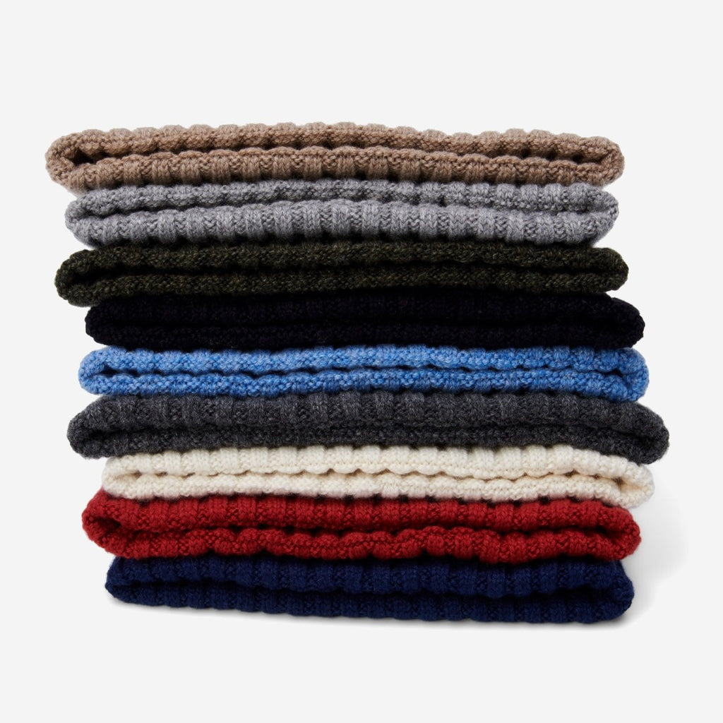 Milano (light blue) - Italian 100% cashmere ribbed beanie (unisex)
