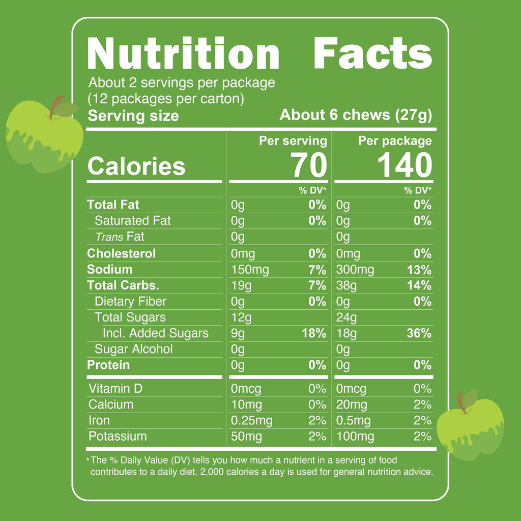Wicked Apple Sour Energy Chews