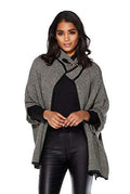 stylesilove Women Sweater Knit Cardigan with Buckle Fashion Jacket Shawl Poncho Warm Wrap for Fall Winter Season