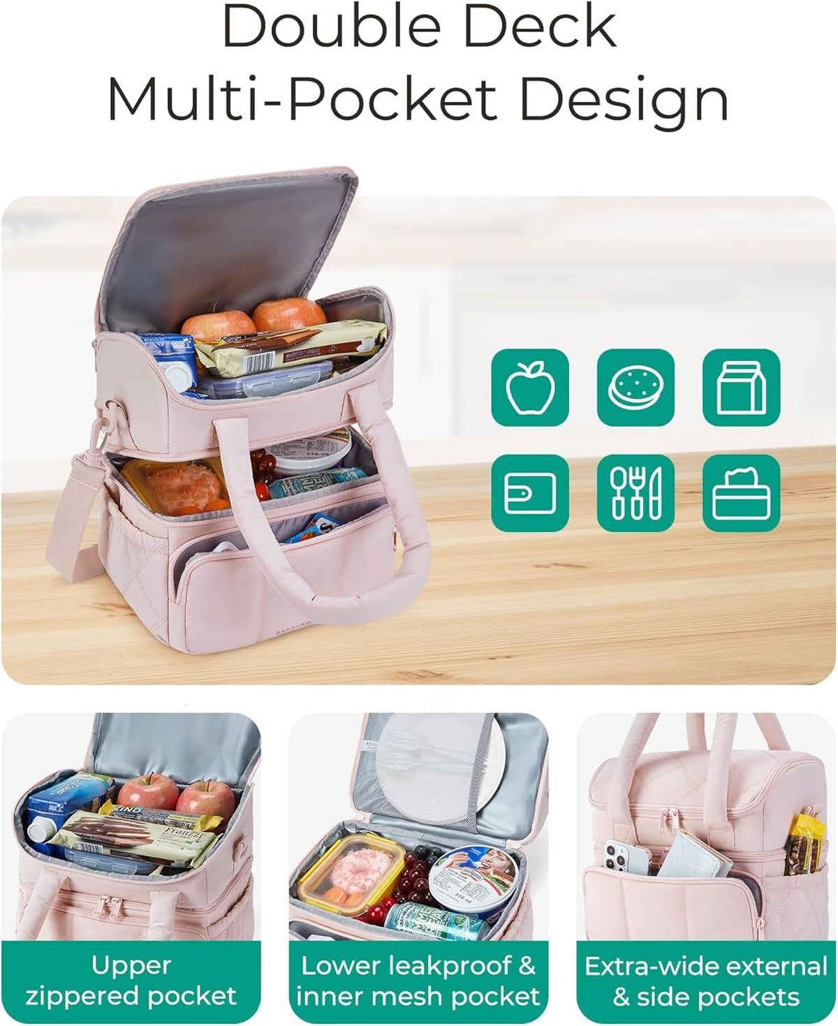 BAGSMART Puffer Lunch Cooler – Reusable Meal Prep Tote for Fitness Lovers Tracking Macros on the Go