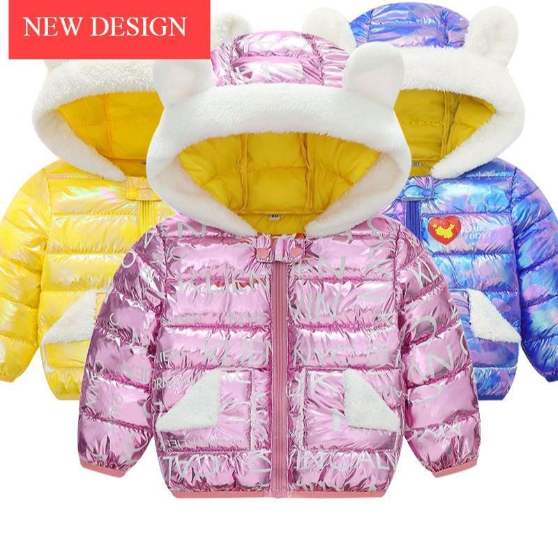 Shiny Modern Luxury Speciall Designed Winter Outerwear Hooded Coat & Jacket Winter Fashion Kids clothing Models For Babies and Girls 3-24 Months
