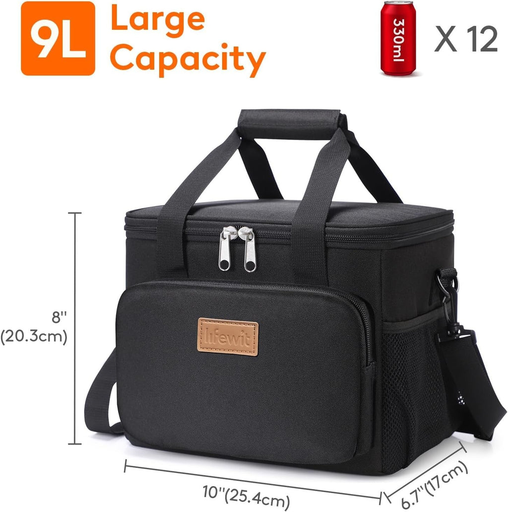 Lifewit Portion-Control Lunch Tote for Wellness Routines – 9L Insulated Bag for Fresh Salads and Snacks