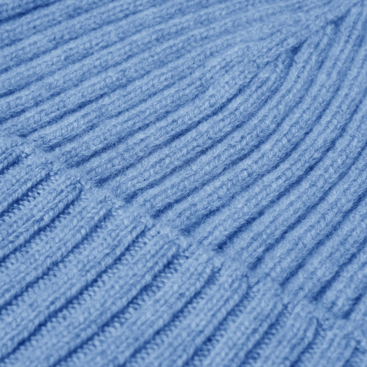 Milano (light blue) - Italian 100% cashmere ribbed beanie (unisex)
