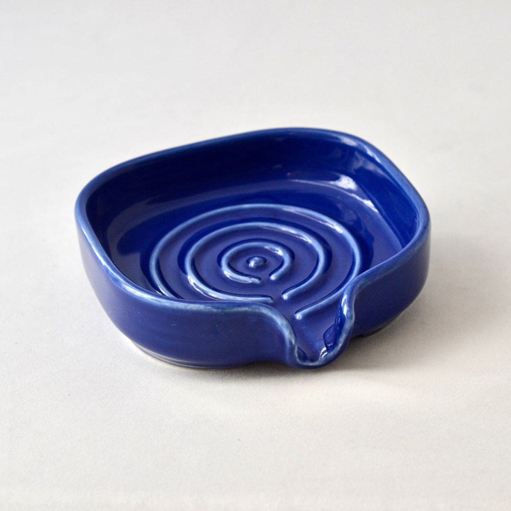Self Draining Soapdish - Zero-Waste Porcelain - Cobalt Blue
