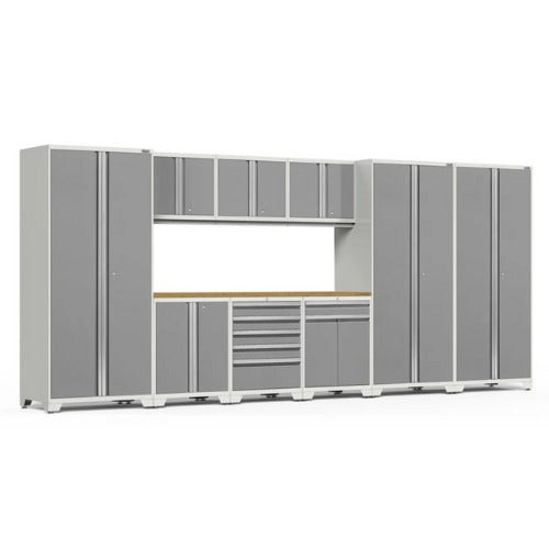 NewAge | Pro Series 10 Piece Cabinet Set with Lockers, Tool Drawer Cabinet and 84 in. Worktop
