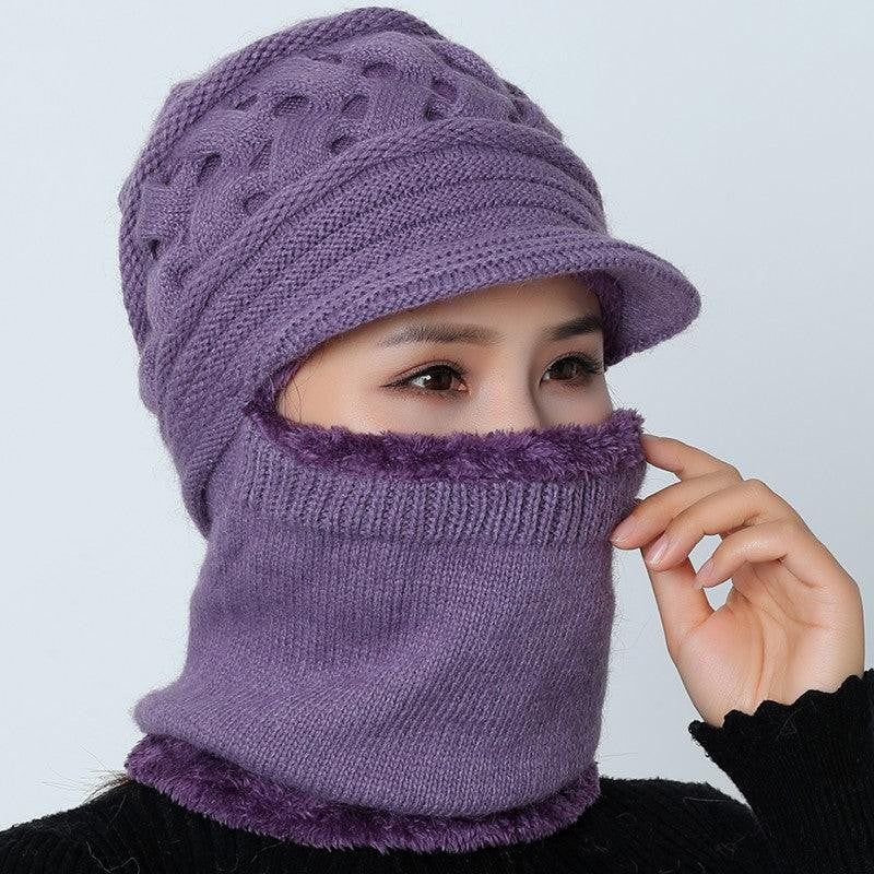 New Winter Balaclava Beanies Mother Hat Women Warm Thick Skellies Riding Outdoor Hats Gorgas Stripes Beanie Cap Mask Scarf Hat Set Outdoor Sport Warm Beanies Hat For Men Knitted Hats Bandana Hiking Camping Kid Neck Warmer Cap