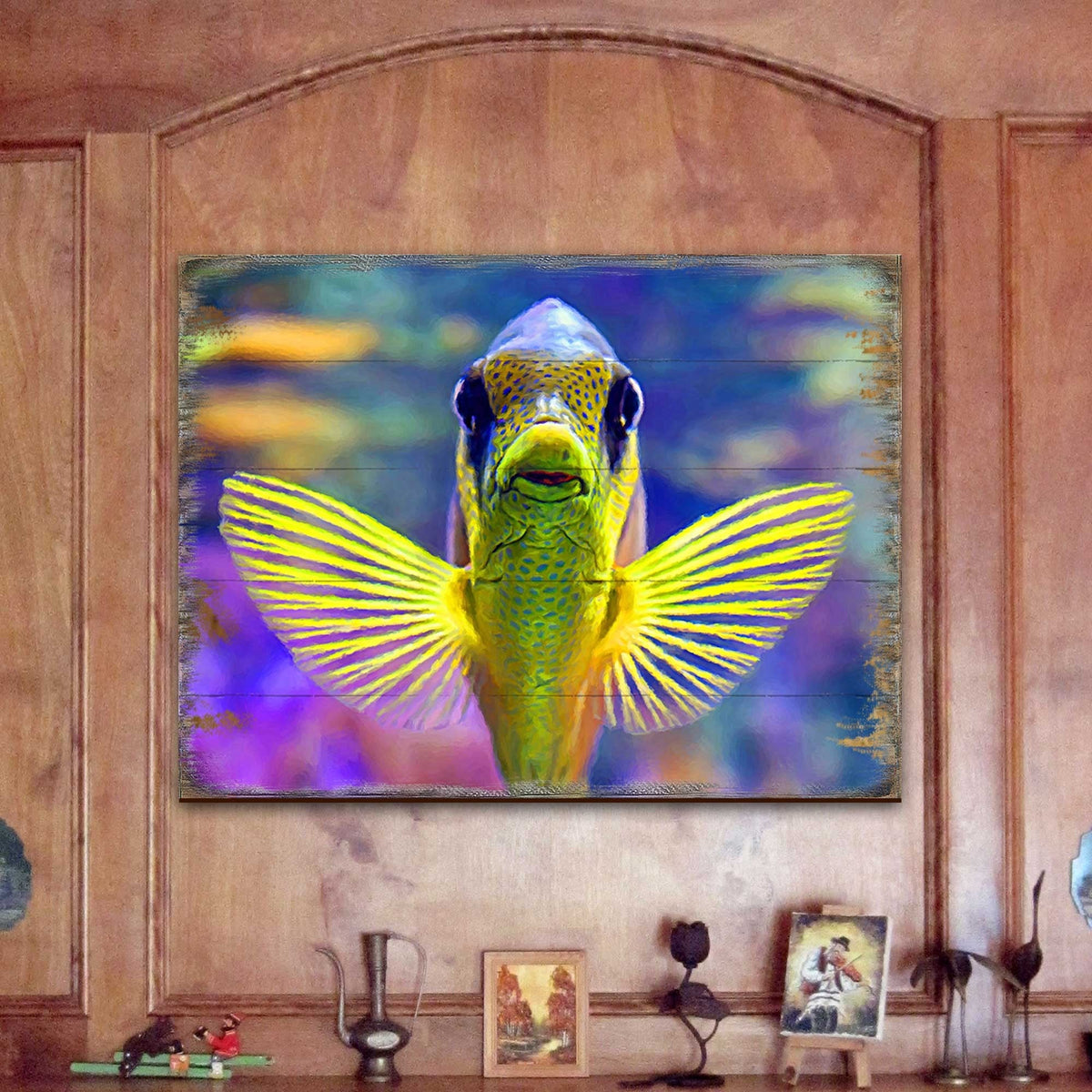 Tropical Fish Wooden Coastal Wall Art by Nature Wonders - Coastal Sea-Life Decor - 95263B