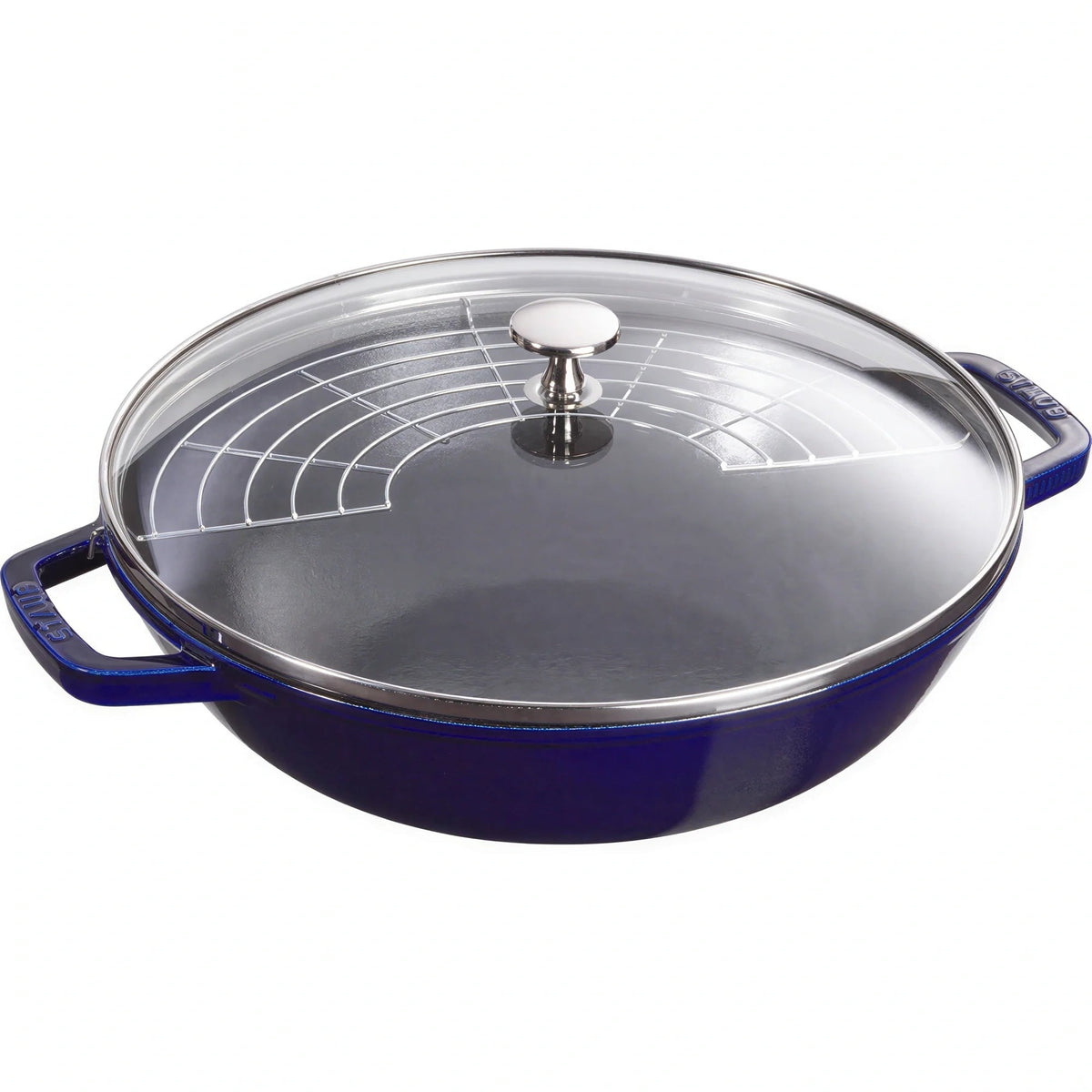 Zwilling J.A. Henckels Staub® 1004750 4.5 qt Round Enameled Cast Iron Braising Pan with Glass Lid and Stainless Steel Rack