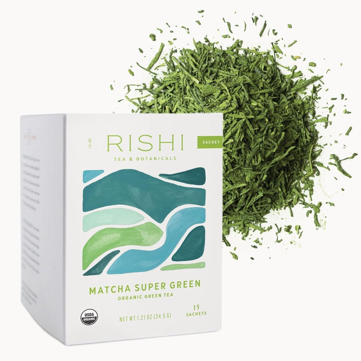 Rishi Tea Matcha Super Green – Versatile Brew for Backyard & Picnics, Refrigerator-Friendly Cold-Brew Matcha Sachet