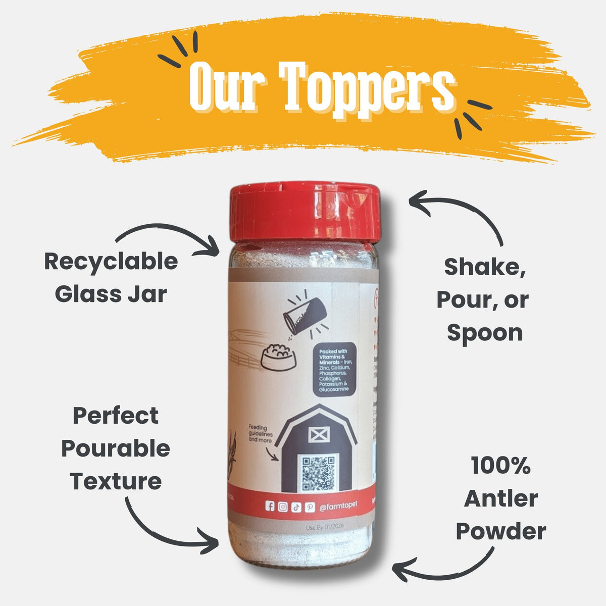Treat Topper Antler Powder Dog Food Topper | Nutritional Supplement for Dogs and Cats