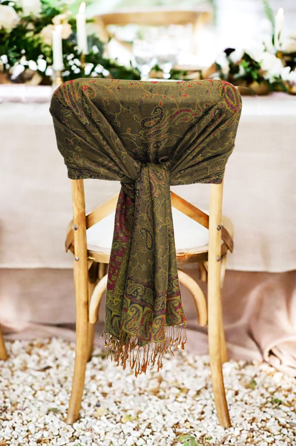Sakkas Double Layer Jacquard Paisley Pashmina Shawl / Wrap / Stole
