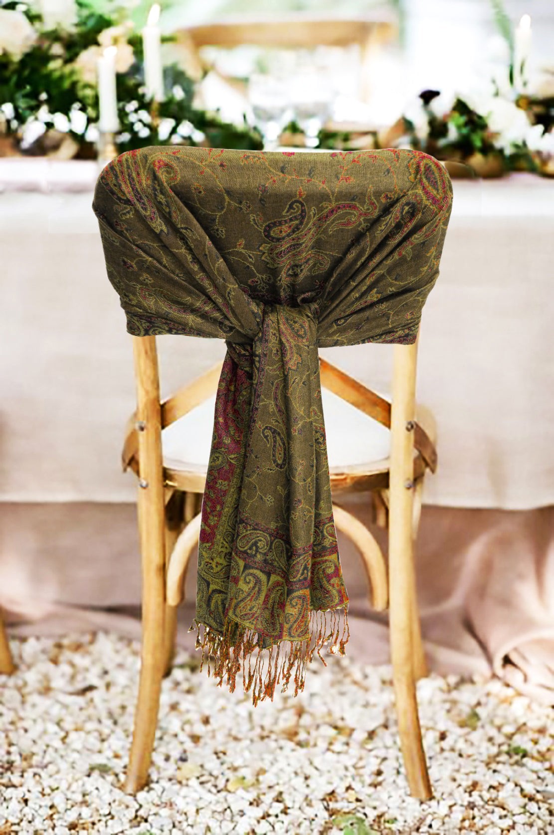 Sakkas Double Layer Jacquard Paisley Pashmina Shawl / Wrap / Stole