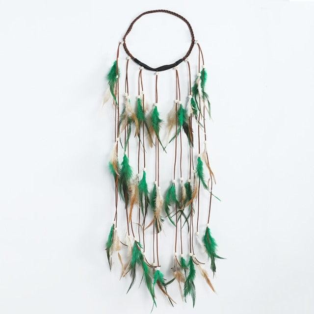 New Fashion Feather Rope Crown Hair Band Boho White Elastic Festival Headband Women's Fashion Female Gorgeous Hair Accessories Women's