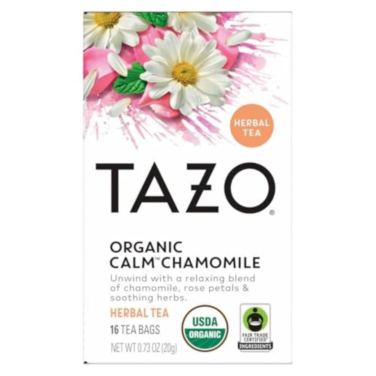 TAZO Calm Chamomile Herbal Tea Bags – Neutral Aesthetic Herbal Tea for Less Is More Kitchens, 16 Bags
