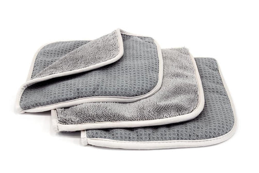 AUTOFIBER Double Glass FlipWaffle & Twist Microfiber Window Towels 3 pack 8" x 8"