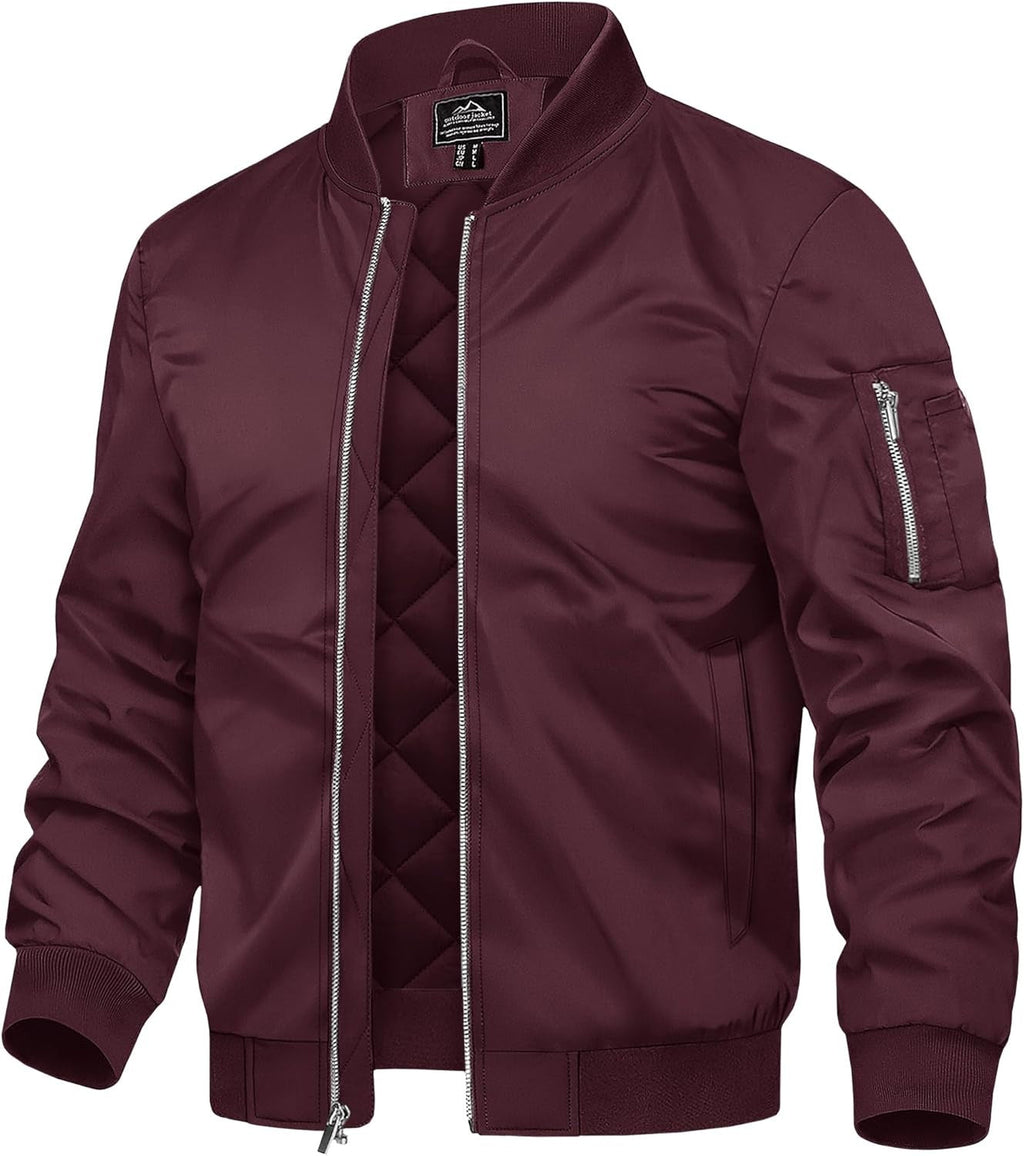 7DAY'S Men's Bomber Jackets Thermal Quilted Jacket Water Resistant Warm Winter Coats