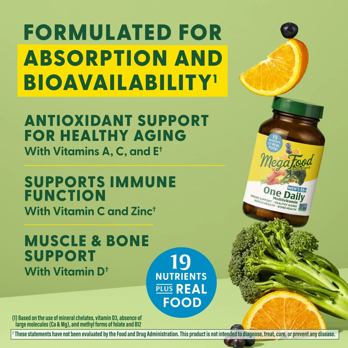 MEGAFOOD · Men over 55 one Daily Multivitamin