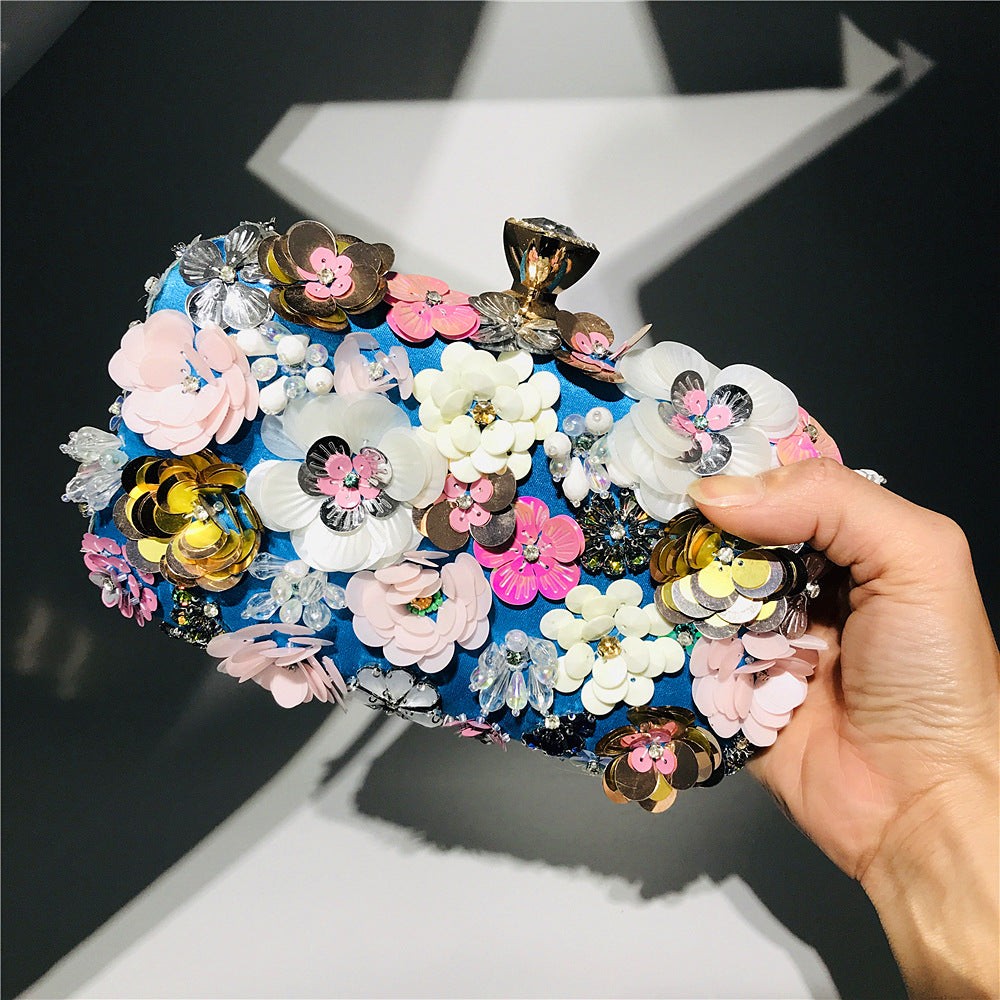 Colorful floral clutch purse evening bag Women's formal party handbag