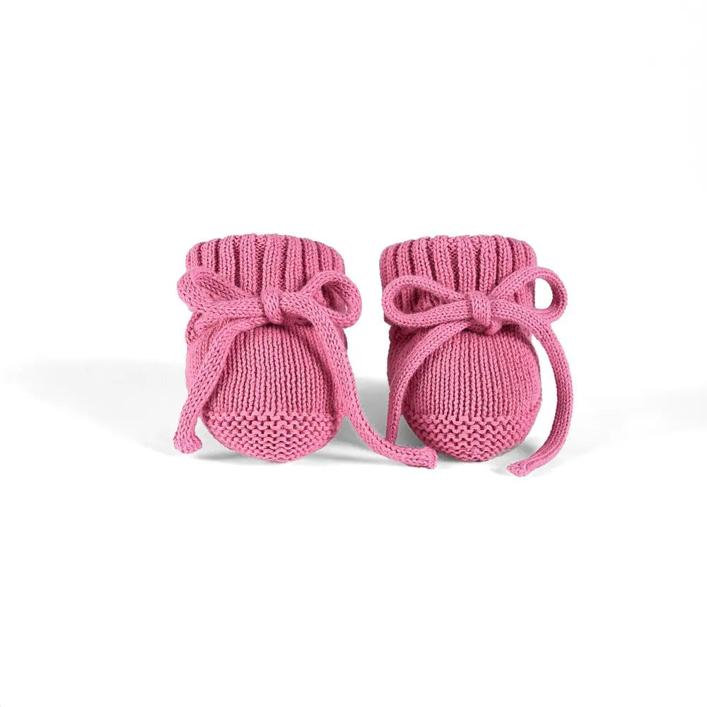 Knitted Booties in Rose Pink