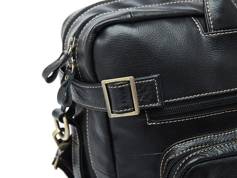 Convertible Leather Backpack, Men's Shoulder Bag, Large Capacity Leather Briefcase
