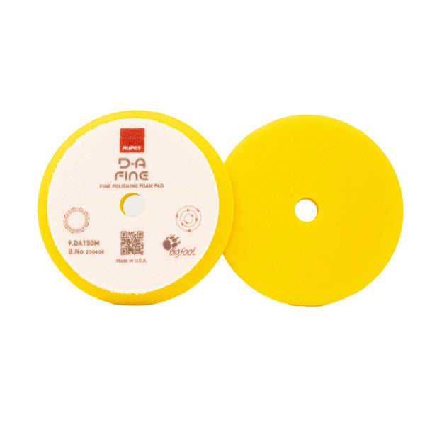 RUPES D-A Fine Yellow Foam Polishing Pad | One-Step Polishing & Finishing Foam Pad