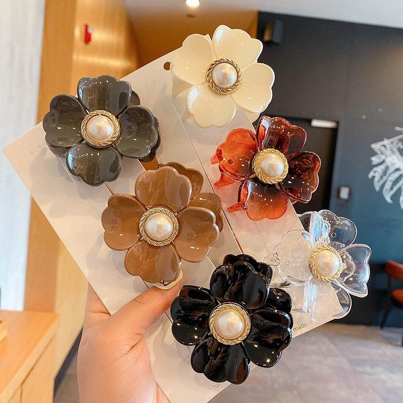 Sweet Flower Shape Hair Clips Women's Girls Hair Claw Chic Barrettes Claw Crab Hairpins Styling Bohemia Hair Jaw Clamps Medium Thick Hair Women