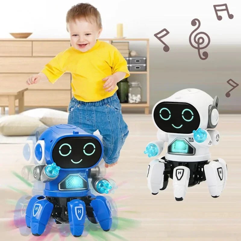 Kids Glow Music Educational Electric Pet Toy with LED Lights, Musical Dancing Robot, Baby Learn-to-Climb Toy, Birthday Gift for Children