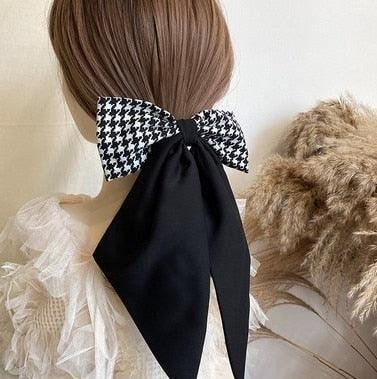 Solid Color Big Large Satin Bow Hairpins Barrettes Women's Girl Wedding Long Ribbon Hair Clip Fashion Hairgrips Accessories For Party