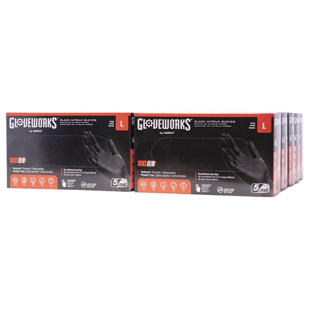 GLOVEWORKS 5mm Black Nitrile Gloves