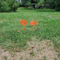 Set of 2 Pumpkin Yard Stakes – Outdoor Metal Halloween Lawn Decor – Powder Coated Steel Jack O Lanterns