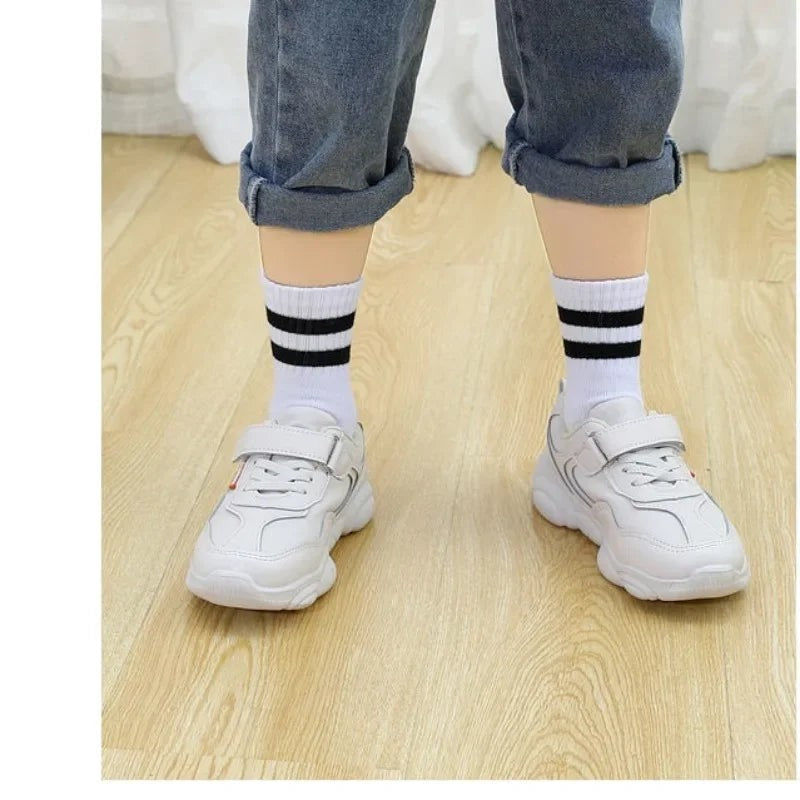 Kids Cotton School Socks 5 Pairs Soft Breathable Sports