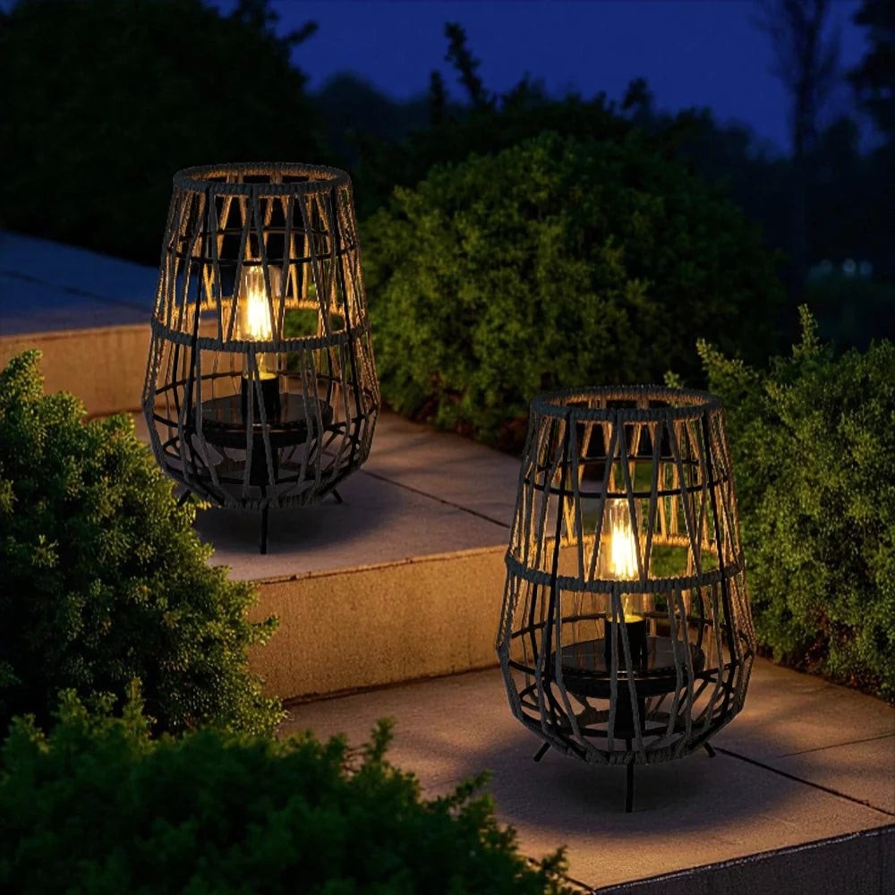 Set of 2 Solar Lantern Outdoor Table Lamp Outside Hanging Solar Lights