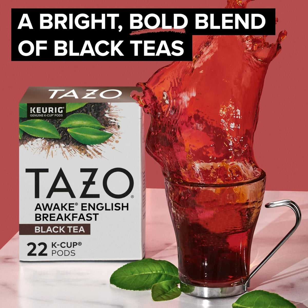 TAZO Awake English Breakfast Tea K-Cups – Quick Keurig Pick-Me-Up for Busy Professionals and Office Breaks