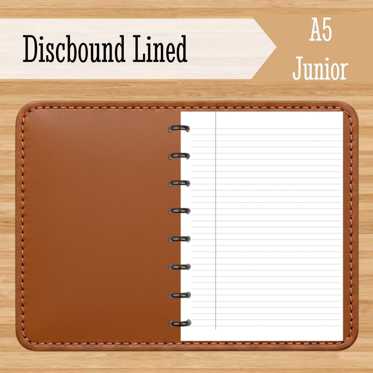 Composition Lined Discbound Notebook Insert - A5 Junior - Lined - Fountain Pen Friendly Paper