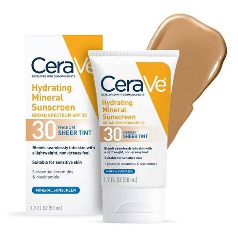 CeraVe Hydrating Mineral Sunscreen SPF 30 Face Sheer Tint 50ml