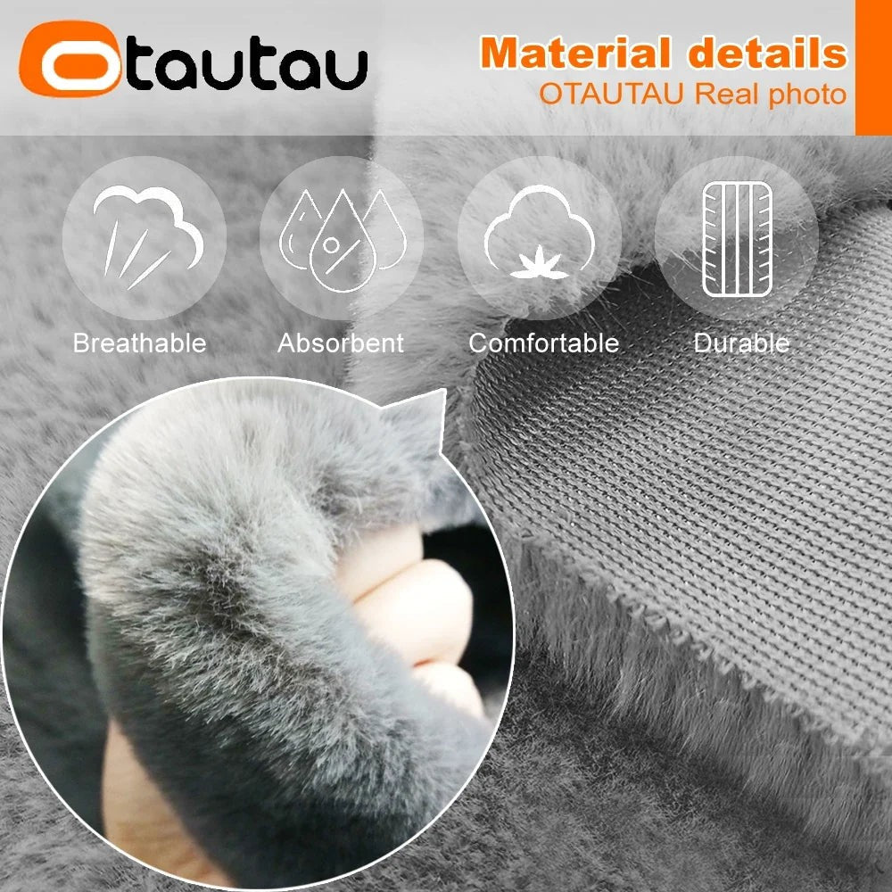 OTAUTAU Adults Children Fluffy Faux Fur Bean Bag Pouf Cover without Filler Beanbag Puff Salon Ottoman Corner Seat Sac DD003