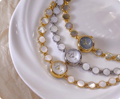 Vintage Bracelet With Aurora-like Natural Shell Waterproof