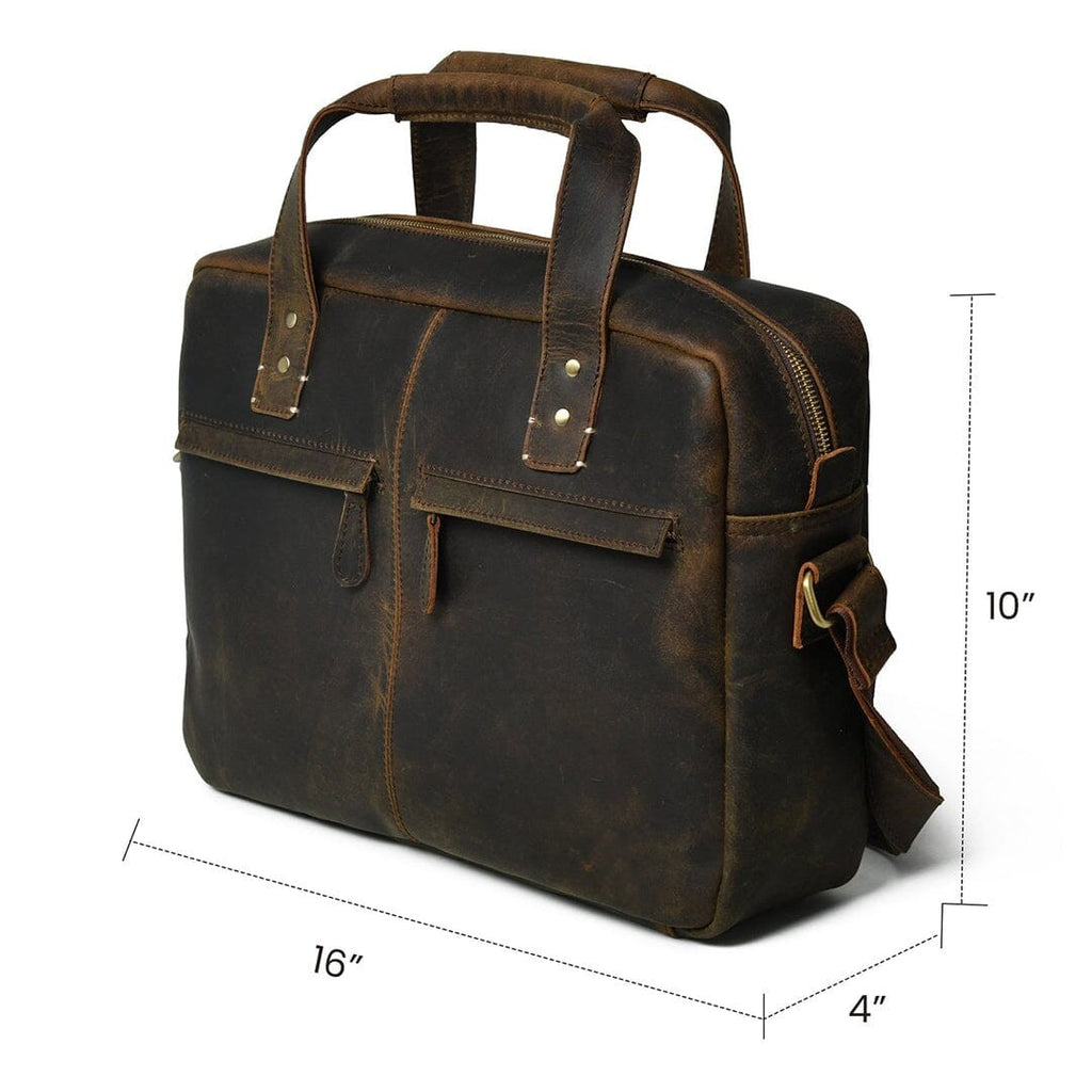 Perkins Buffalo Leather Office Briefcase